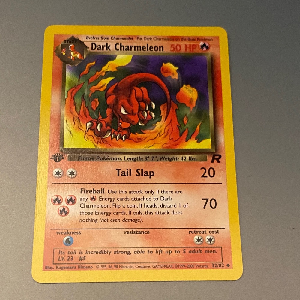 ORIGINAL DARK CHARMELEON POKEMON CARD 1ST EDITION